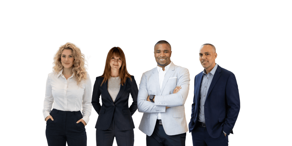 Real estate agents from Smart Home Choice Realty Group smiling together.